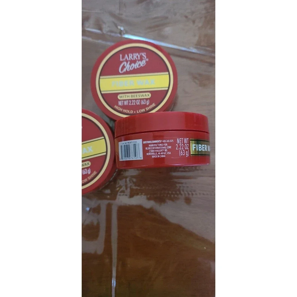 Lot Of 3 Larry's Choice Fiber Wax w/Beeswax High Hold Low Shine 2.22 oz Each